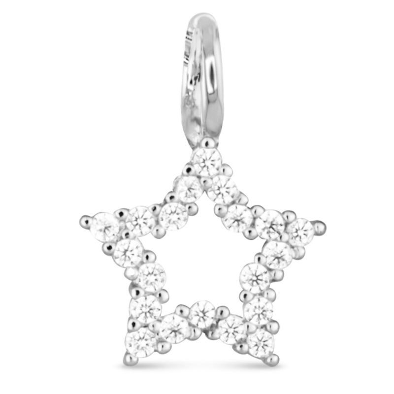 Star CZ Charm Silver